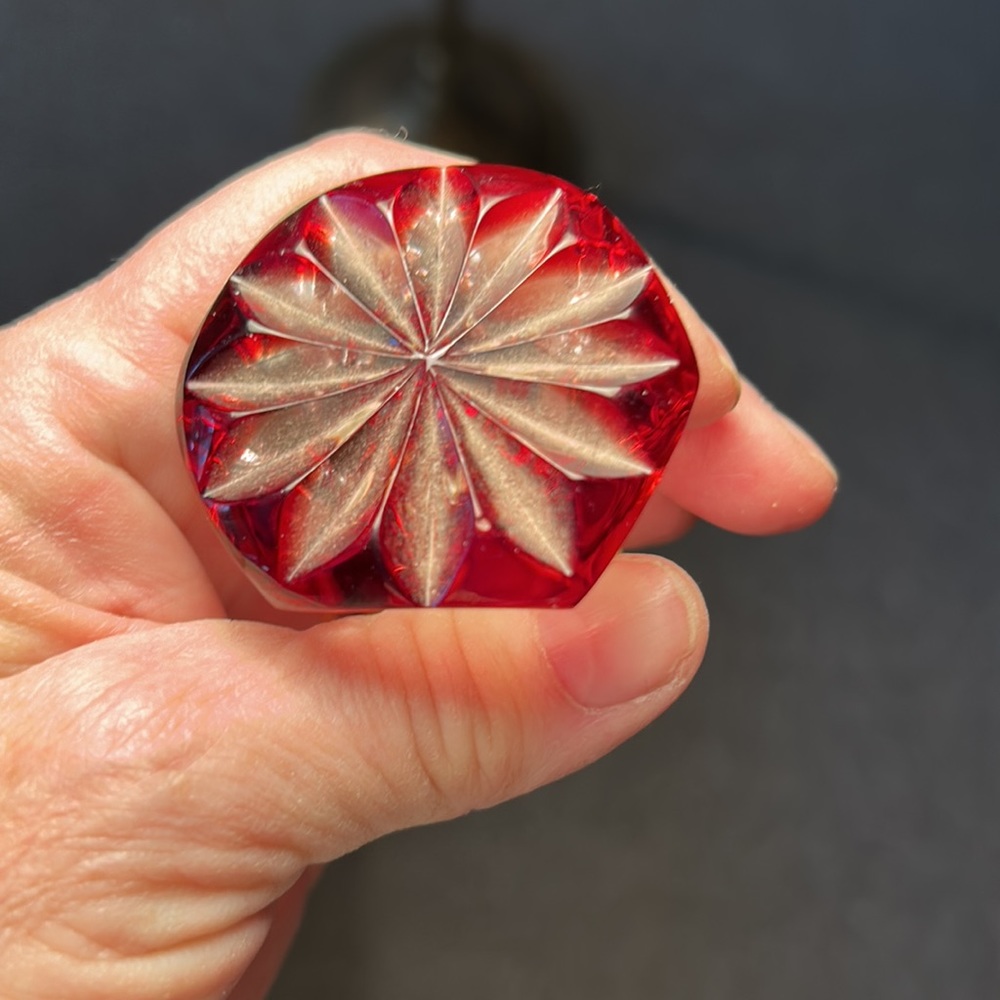 RARE authentic Faberge ruby red bottle stopper